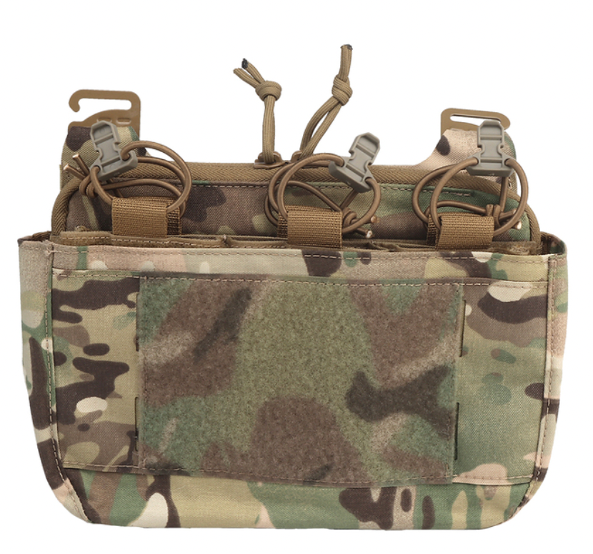 Tactical G-hook DOPE Front Flap Double Stack Abdominal Fanny Pack Triple Magazine Insert Kangaroo Pouch FCPC FCSK Carrier Vest