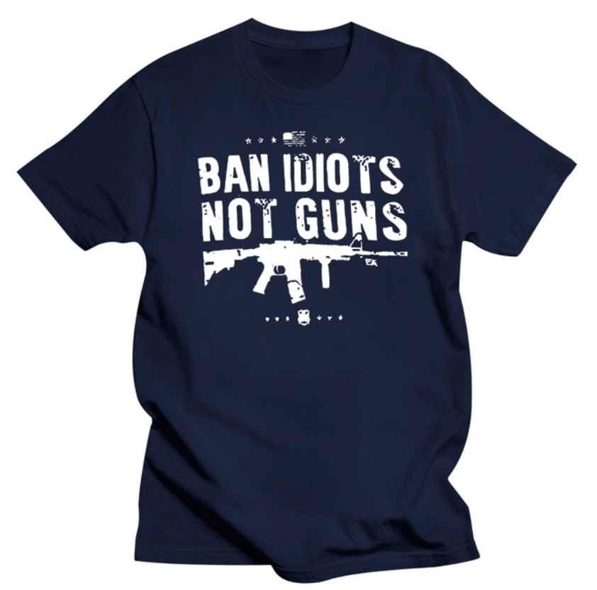 Men T Shirt Ban Idiots Not Guns