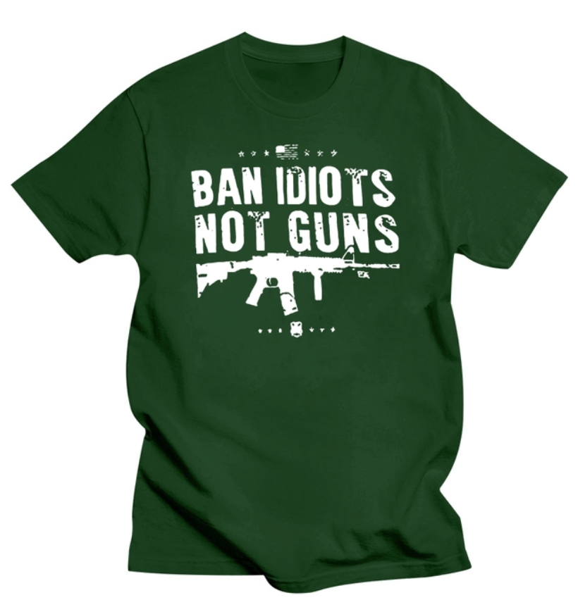 Men T Shirt Ban Idiots Not Guns