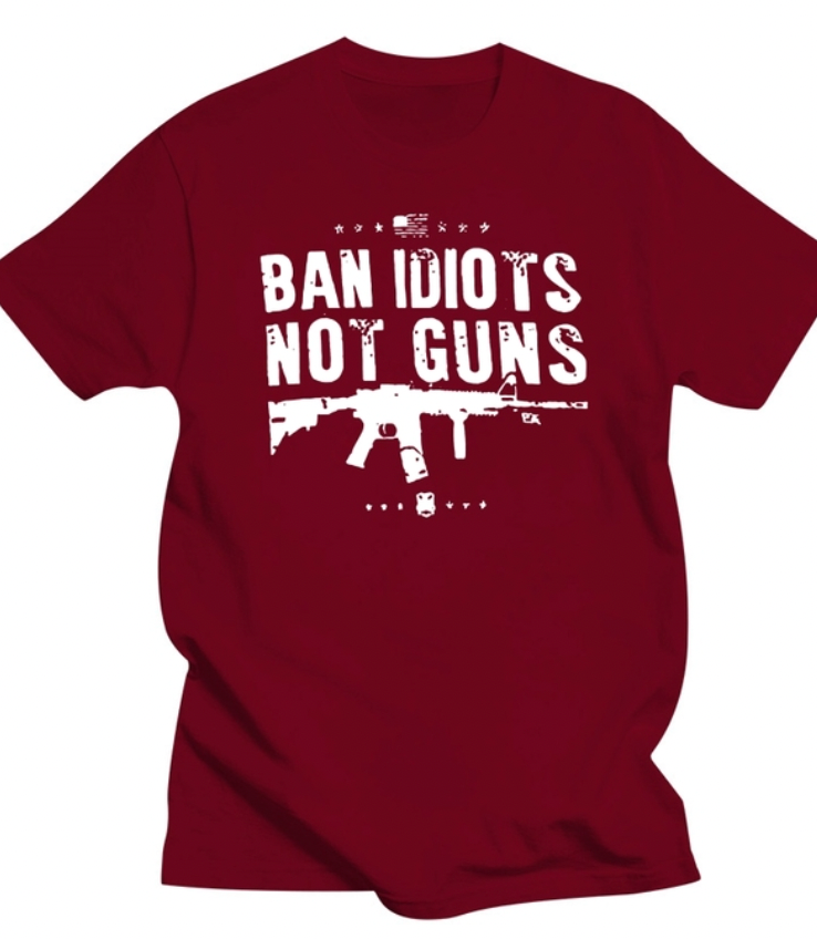 Men T Shirt Ban Idiots Not Guns