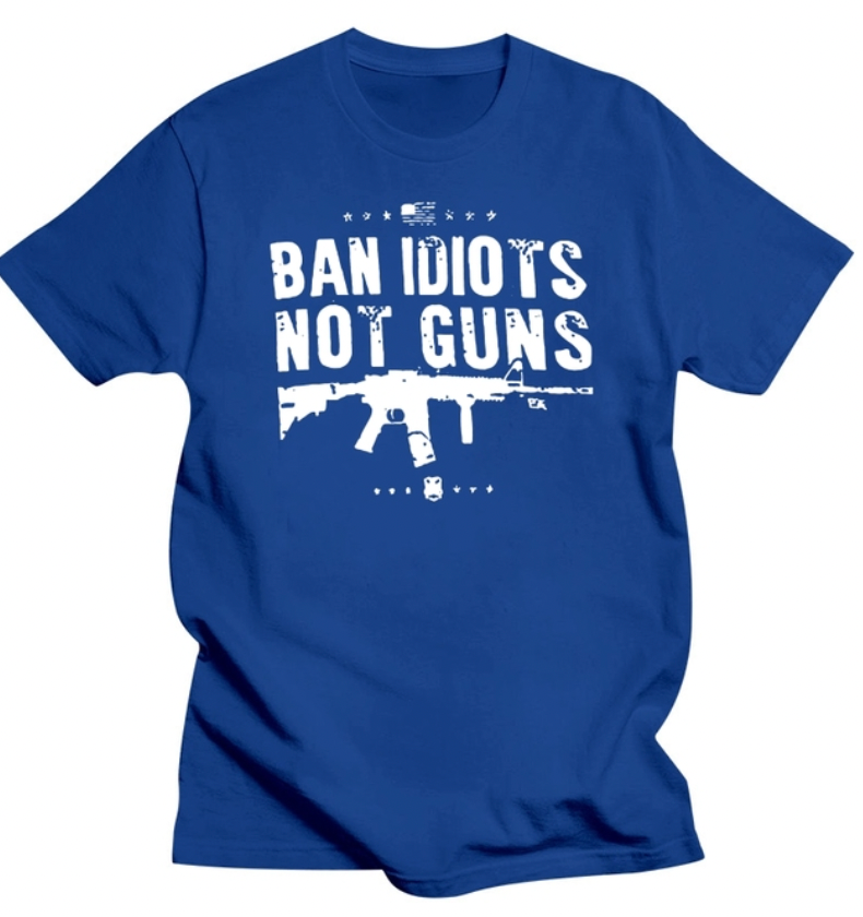 Men T Shirt Ban Idiots Not Guns