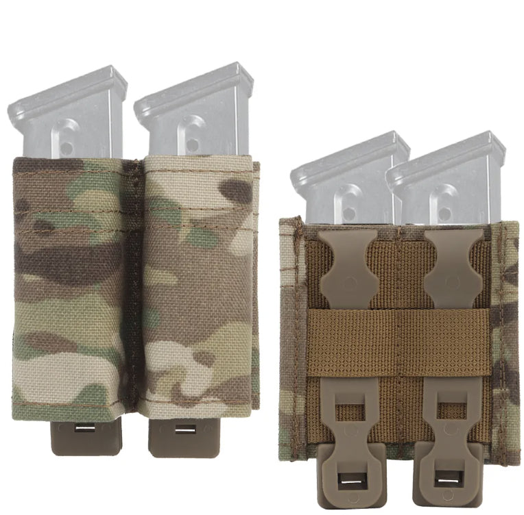 Tactical Pistol Magazine Pouch Military FAST 9MM Single Mag Bag Double