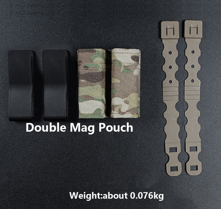 Tactical Pistol Magazine Pouch Military FAST 9MM Single Mag Bag Double