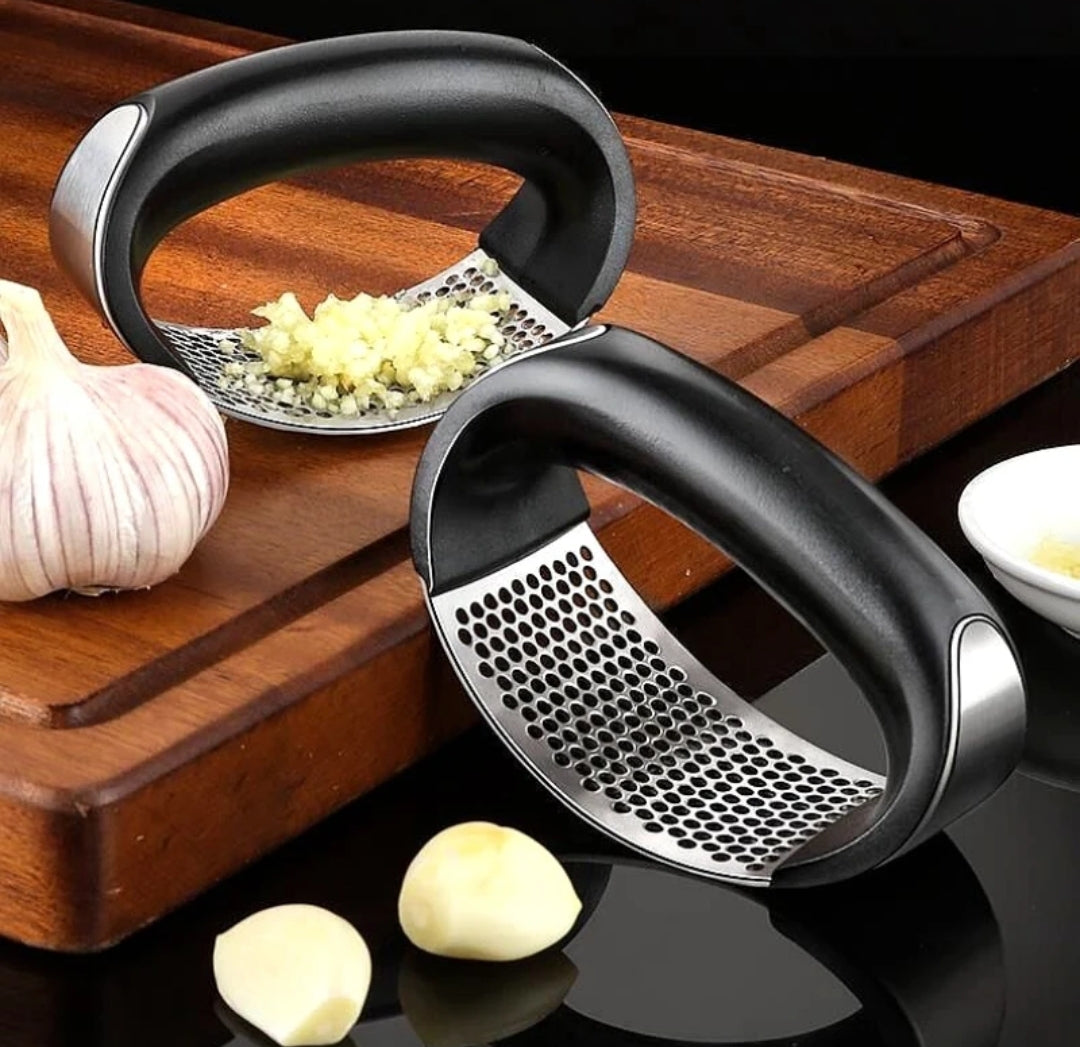 Stainless steel garlic press crusher