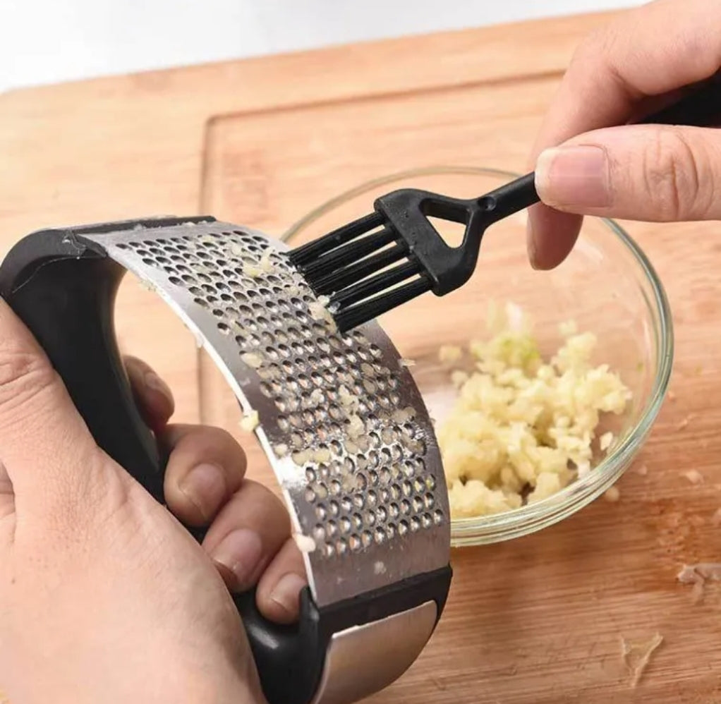 Stainless steel garlic press crusher