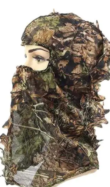 Ghillie Camouflage Leafy Hat 3D Full Face Mask